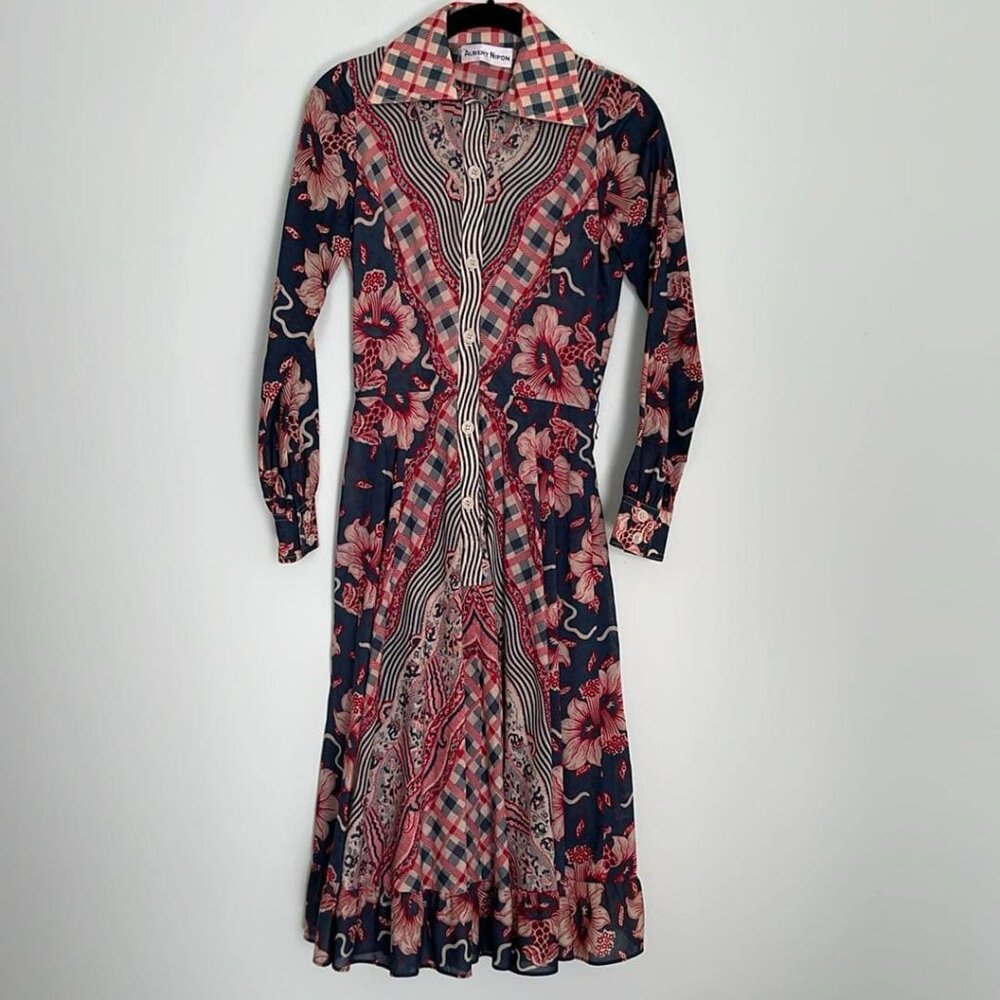 Vintage 1960s Albert Nipon Ladies SZ 4 Button Up Dress Collectors Costumers